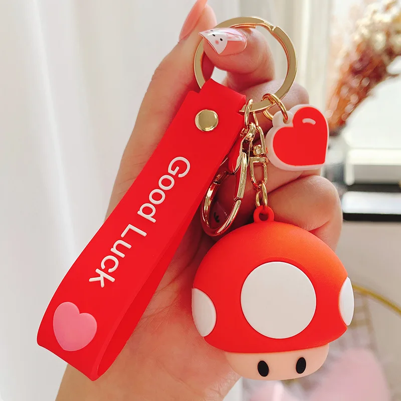 Super Mario Keychains Kawaii Mushroom Toad Anime Figures Cartoon Toys Pendants