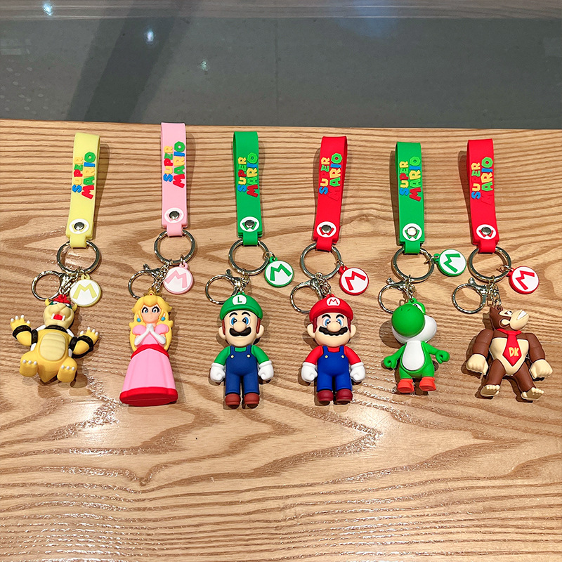 Super Mario Keychains Classic Game Character Models Bookbag Accessories