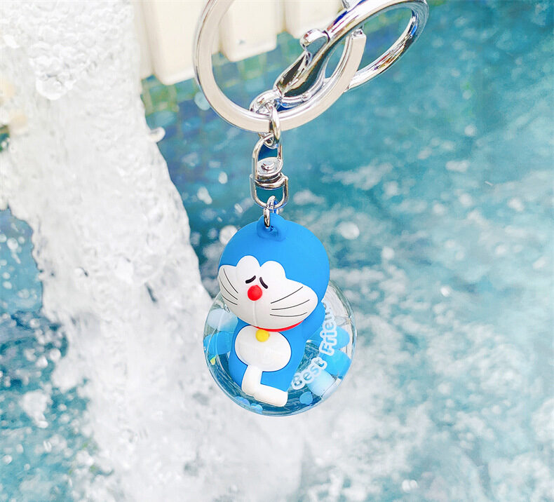 Doraemon Swimming Ring Keychains Cute Doll Floating Fun