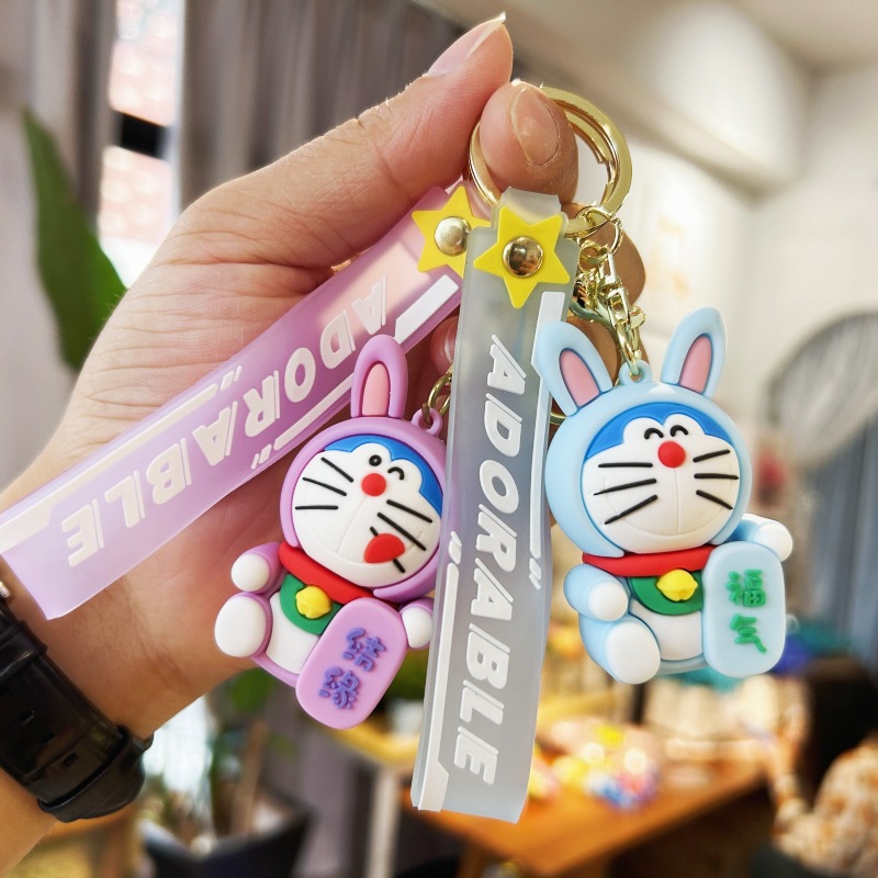 Doraemon Keychains Kawaii Fortune Doll Bag Pendant Decor