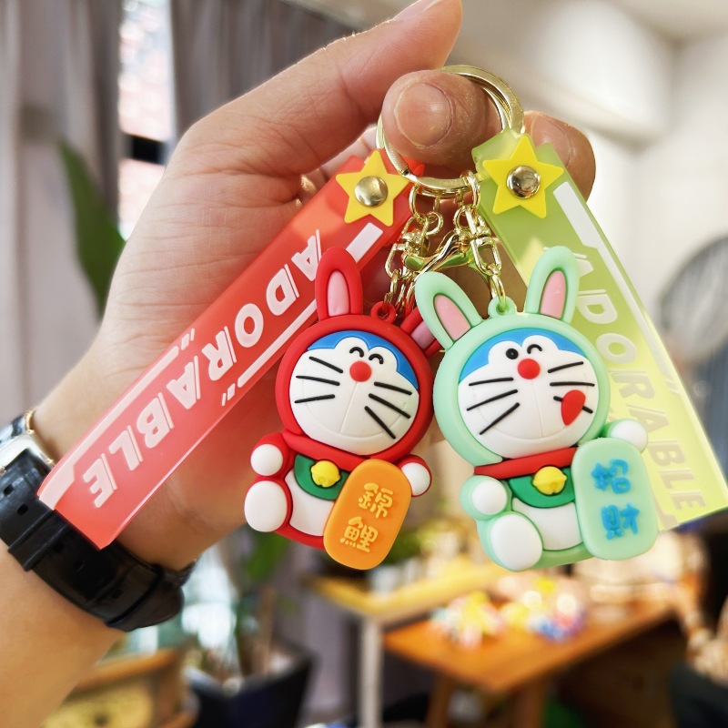 Doraemon Keychains Kawaii Fortune Doll Bag Pendant Decor