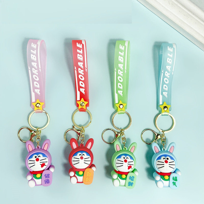 Doraemon Keychains Kawaii Fortune Doll Bag Pendant Decor