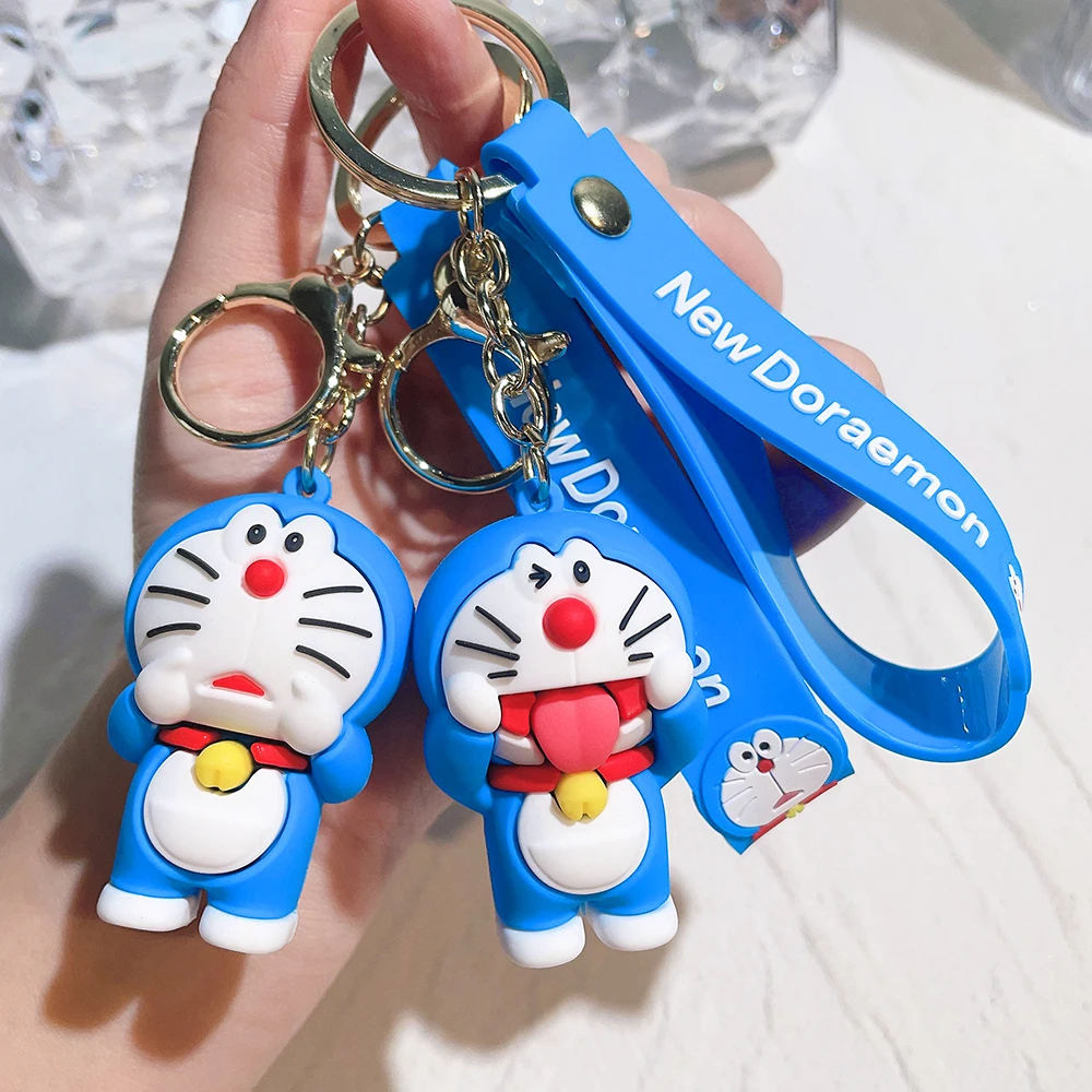 MINISO Doraemon Keychains Silicone Doll Unique Couple Style