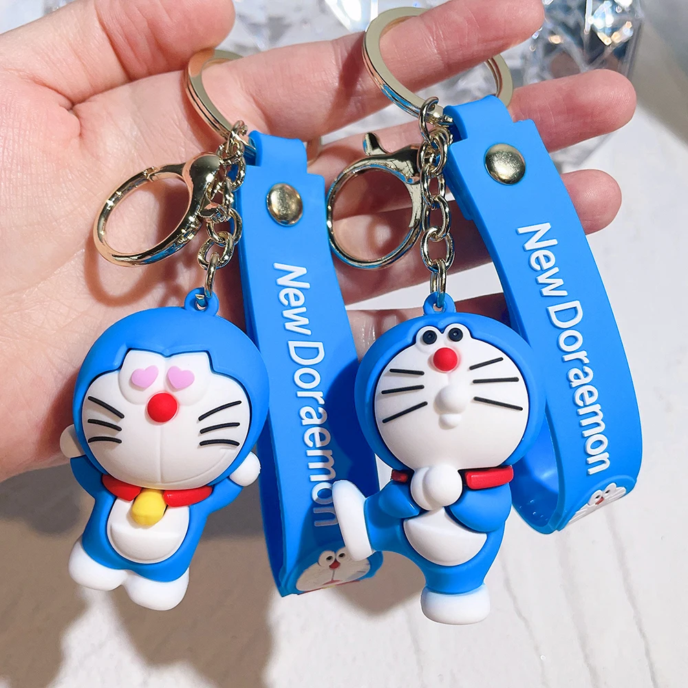 MINISO Doraemon Keychains Silicone Doll Unique Couple Style