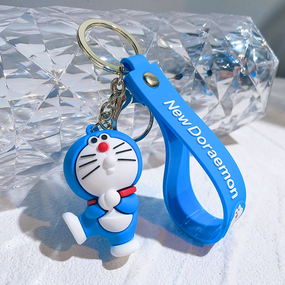 MINISO Doraemon Keychains Silicone Doll Unique Couple Style