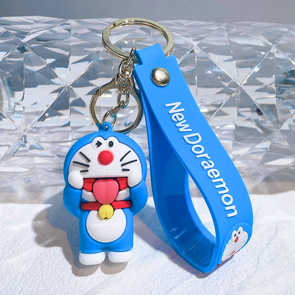 MINISO Doraemon Keychains Silicone Doll Unique Couple Style